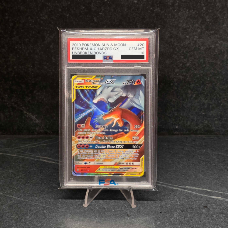 Reshiram & Charizard GX (20/214) - PSA 10